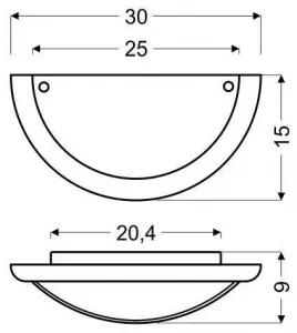 Stropné svietidlo stropné 1/2 1xE27 30cm WENGE STANDARD