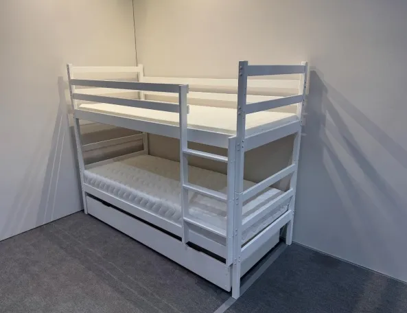 Elvisia Drevená poschodová posteľ MONEY so zásuvkou | biela 80 x 180 cm