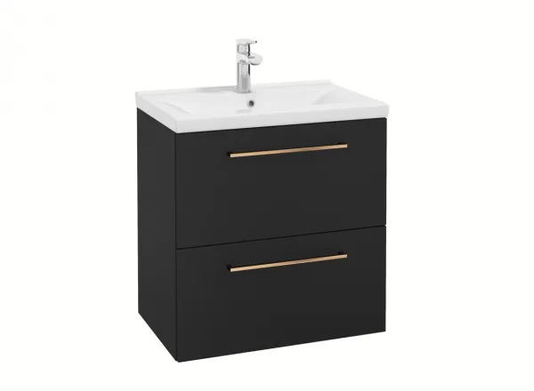 ArtDef Skrinka pod umývadlo FERATA D60 2S/45 | čierna 60 cm