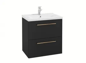 ArtDef Skrinka pod umývadlo FERATA D60 2S/45 | čierna 60 cm