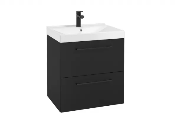 ArtDef Skrinka pod umývadlo FERATA D60 2S/45 | čierna 60 cm