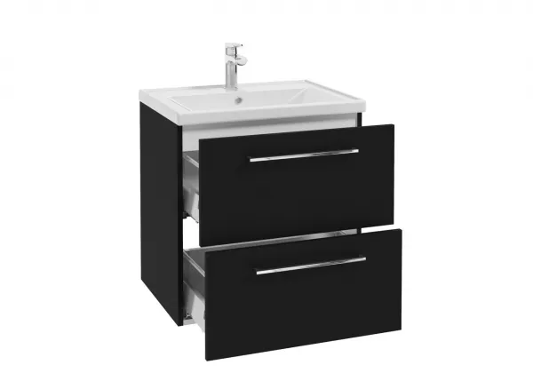 ArtDef Skrinka pod umývadlo FERATA D60 2S/45 | čierna 60 cm