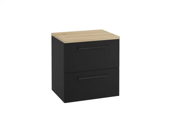 ArtDef Skrinka pod umývadlo FERATA D60 2S/45 | čierna 60 cm