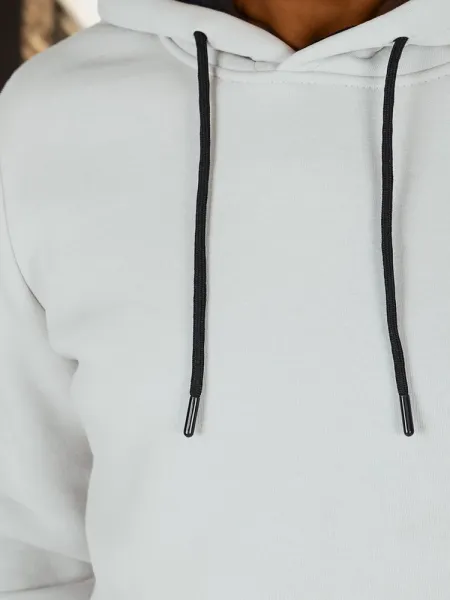 Základná mikina s kapucňou pre pánov-šedá