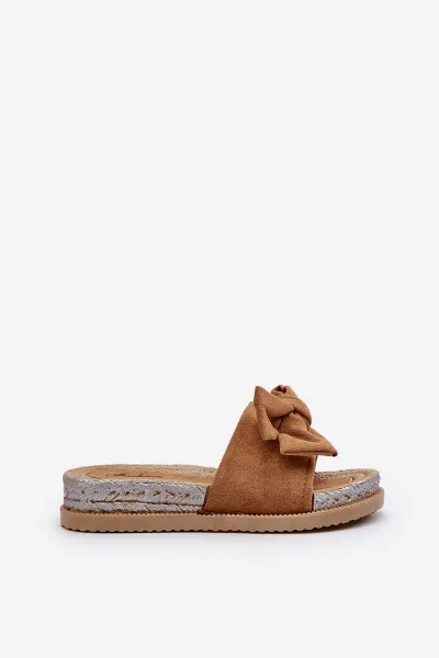 Boto Dámske šľapky na platforme s mašľou Camel Aflia