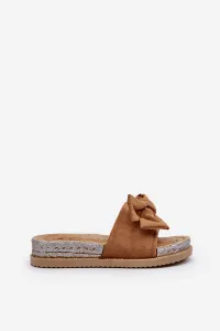 Boto Dámske šľapky na platforme s mašľou Camel Aflia