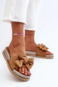 Boto Dámske šľapky na platforme s mašľou Camel Aflia