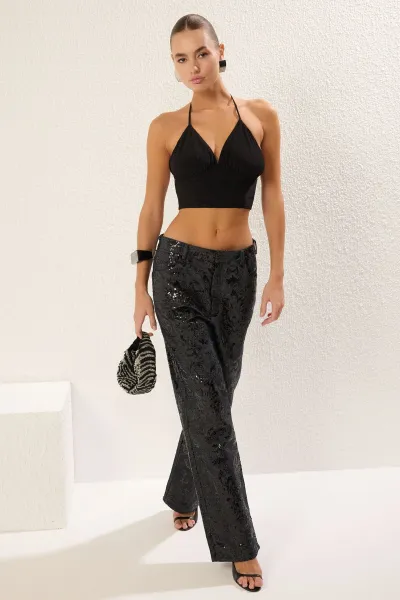 Trendyol Black V Neck Woven Bustier