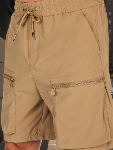 Pánske khaki kapsáčové kraťasy