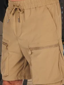 Pánske khaki kapsáčové kraťasy