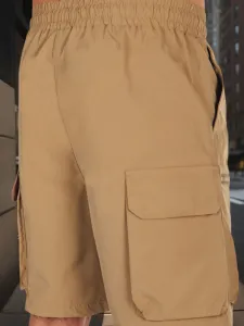 Pánske khaki kapsáčové kraťasy