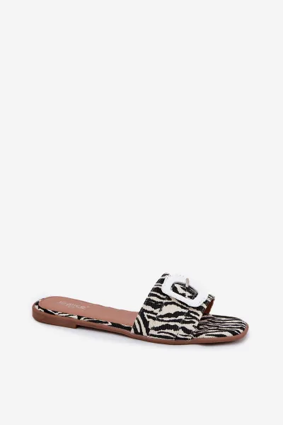 Boto Ploché Dámske Sandále S Ozdobnou Prackou Zebra Clariola