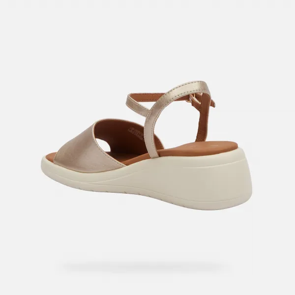 Gold women's sandals Geox Meliconia - Women's