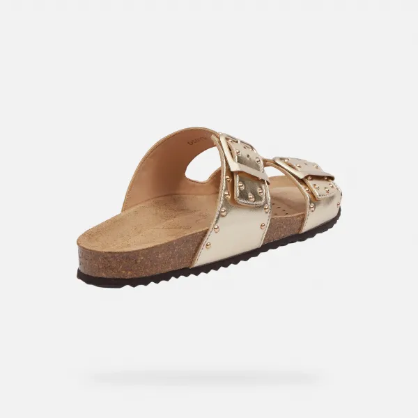 Gold women's slippers Geox Brionia R - Women's