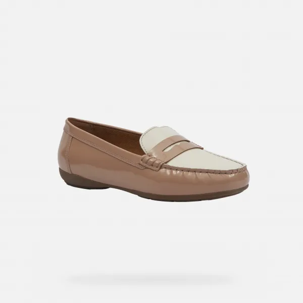 Light brown women's moccasins Geox Annytah MOC - Women's