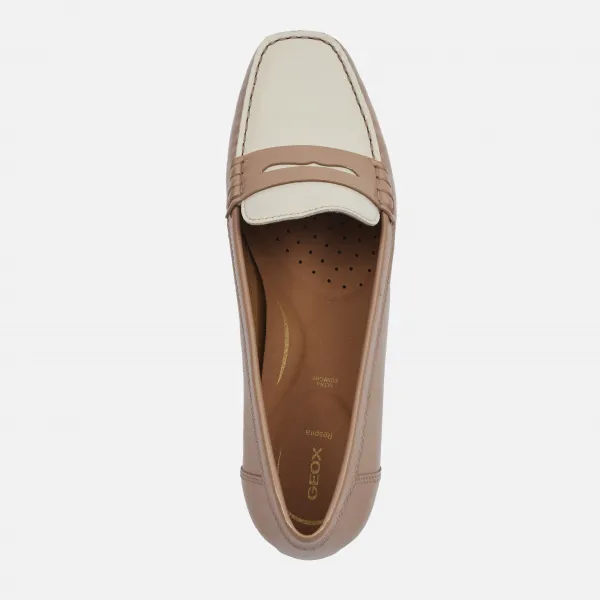 Light brown women's moccasins Geox Annytah MOC - Women's