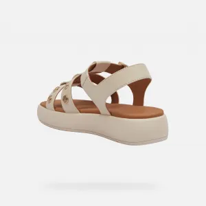 Cream women's sandals Geox Camalei - Women's