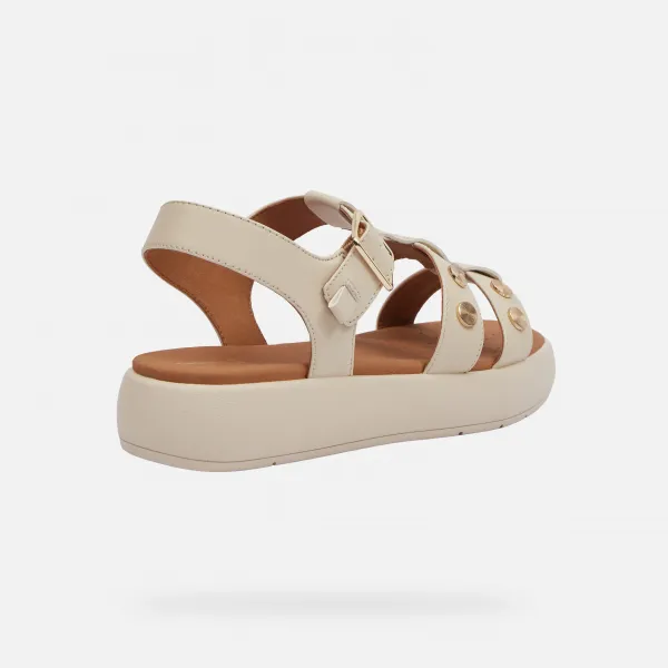 Cream women's sandals Geox Camalei - Women's