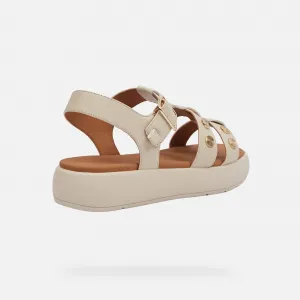 Cream women's sandals Geox Camalei - Women's