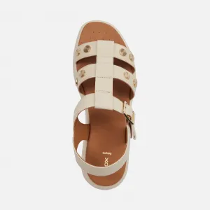 Cream women's sandals Geox Camalei - Women's