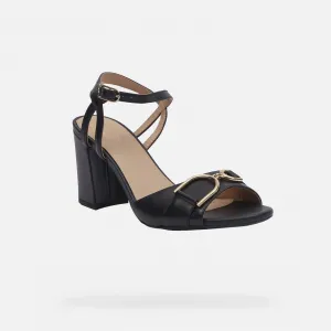 Black women's sandals Geox New Eraklia 80 - Women's