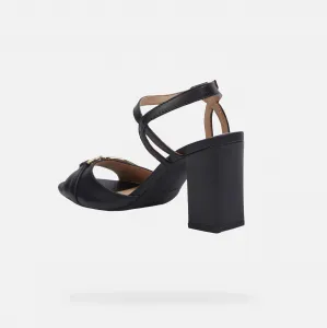 Black women's sandals Geox New Eraklia 80 - Women's
