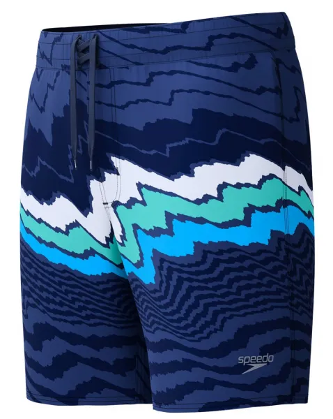Speedo stripe flex boardshort navy/white s - uk32