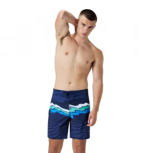 Speedo stripe flex boardshort navy/white s - uk32
