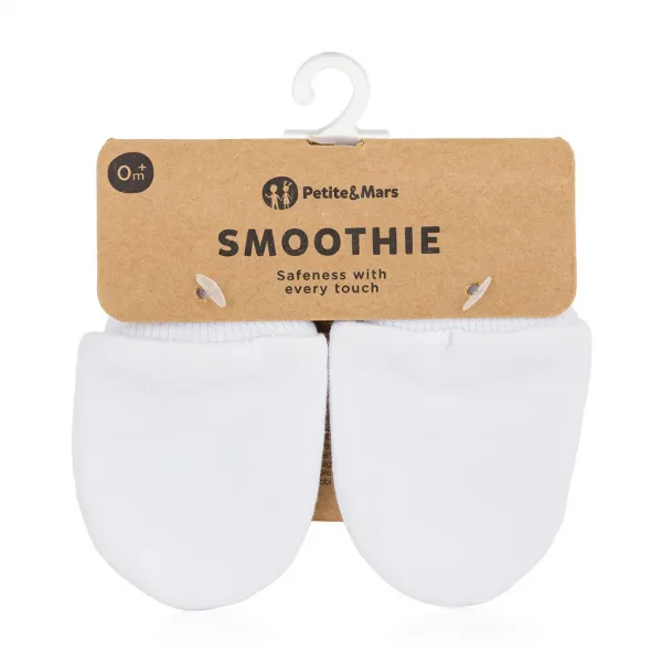 PETITEMARS Kojenecké rukavičky Petite&Mars Smoothie biele
