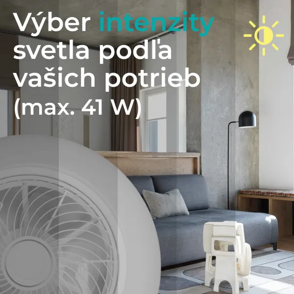 Noaton 12050W Triton, biela, stropný ventilátor so svetlom