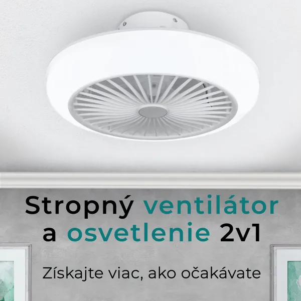 Noaton 11045W Polaris, biela, stropný ventilátor so svetlom