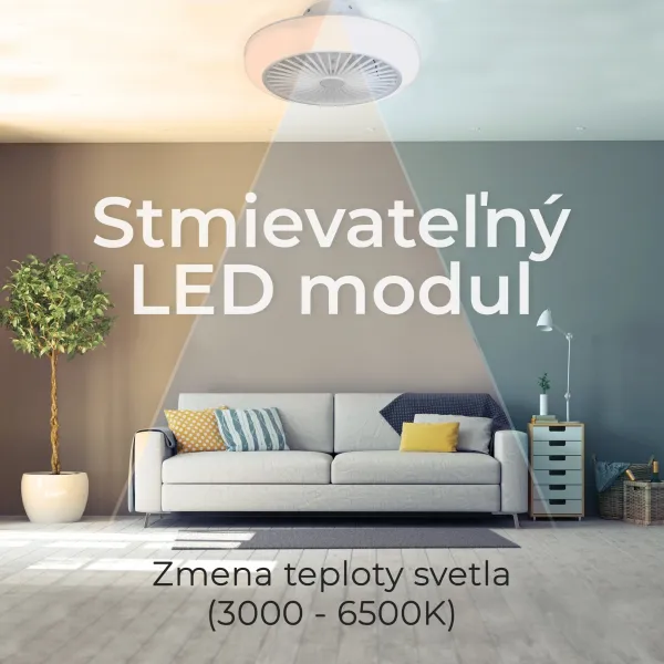 Noaton 11045W Polaris, biela, stropný ventilátor so svetlom