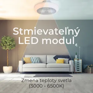 Noaton 11045W Polaris, biela, stropný ventilátor so svetlom