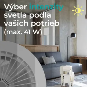 Noaton 11045W Polaris, biela, stropný ventilátor so svetlom