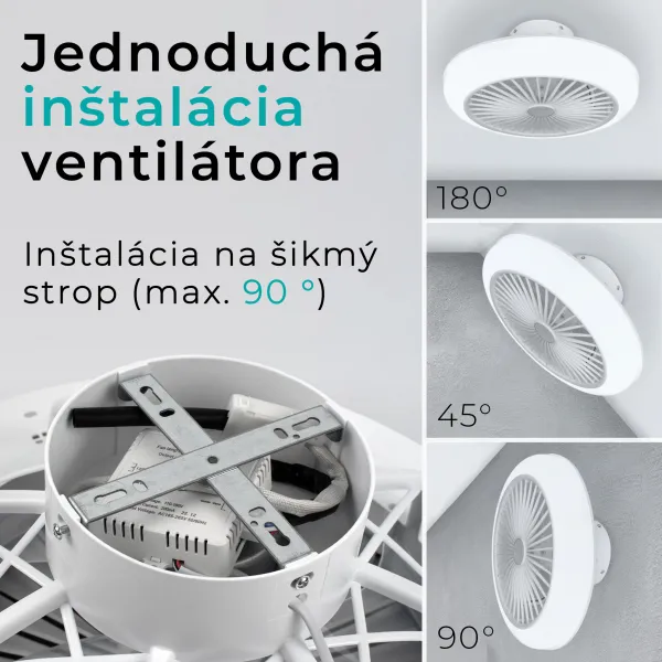 Noaton 11045W Polaris, biela, stropný ventilátor so svetlom
