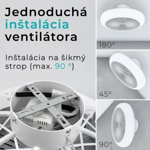 Noaton 11045W Polaris, biela, stropný ventilátor so svetlom