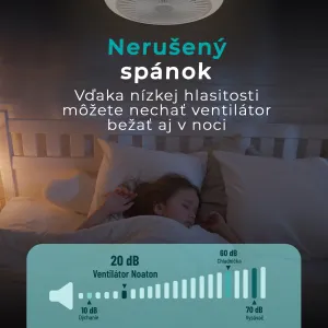 Noaton 11045W Polaris, biela, stropný ventilátor so svetlom