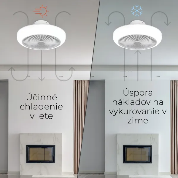 Noaton 11045W Polaris, biela, stropný ventilátor so svetlom