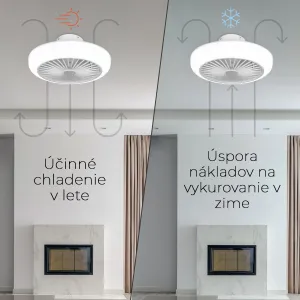 Noaton 11045W Polaris, biela, stropný ventilátor so svetlom