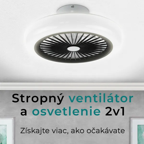 Noaton 11045B Polaris, čierna, stropný ventilátor so svetlom