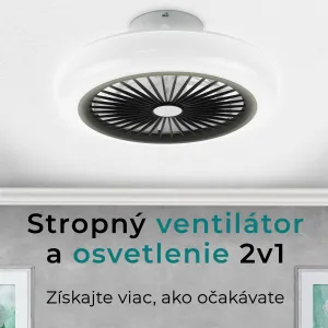 Noaton 11045B Polaris, čierna, stropný ventilátor so svetlom