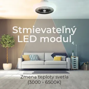 Noaton 11045B Polaris, čierna, stropný ventilátor so svetlom