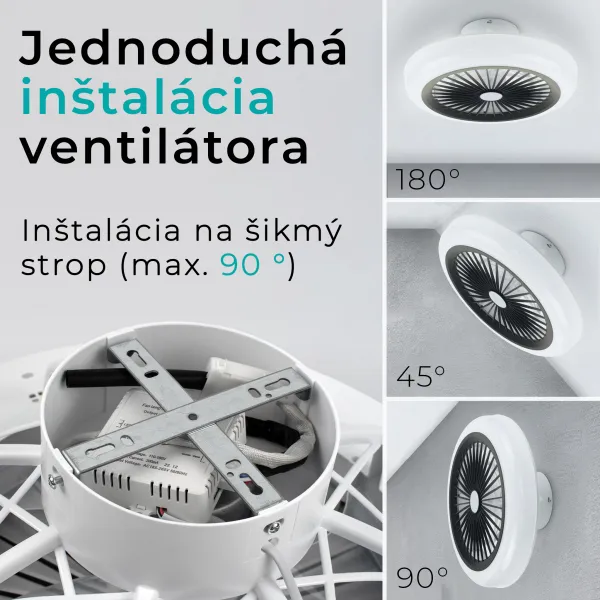 Noaton 11045B Polaris, čierna, stropný ventilátor so svetlom