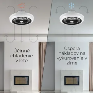 Noaton 11045B Polaris, čierna, stropný ventilátor so svetlom
