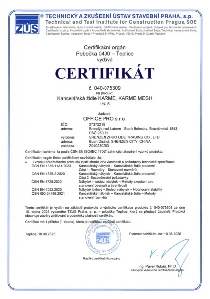 OFFICE PRO kancelárska stolička KARME MESH s opierkou hlavy