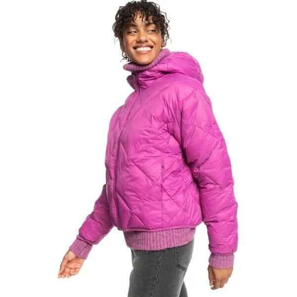 Roxy WIND SWEPT HOODED Dámska ľahká prešívaná bunda, ružová, veľkosť