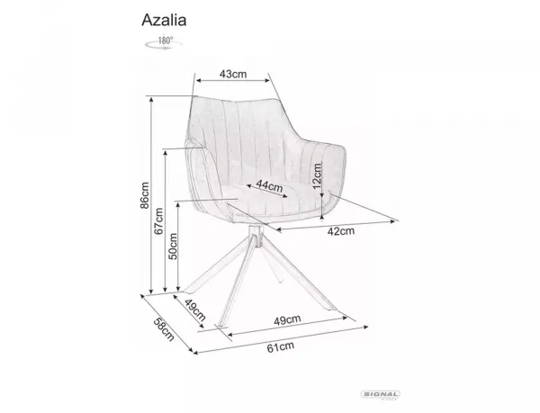 Signal Otočné jídelní křeslo Azalia Brego béžové
