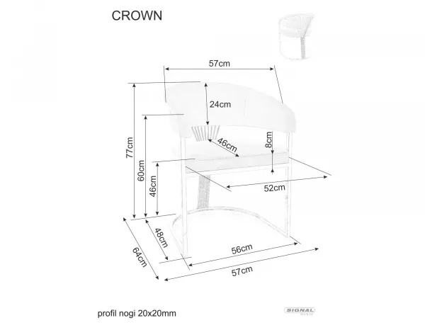 Signal Jídelní křeslo Crown Velvet béžové/zlaté