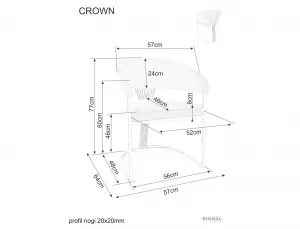 Signal Jídelní křeslo Crown Velvet béžové/zlaté