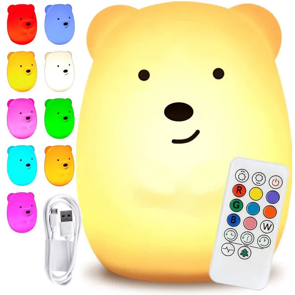 TZB Dětská stolní LED lampa Bear bílá
